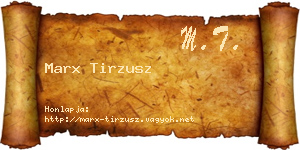 Marx Tirzusz névjegykártya